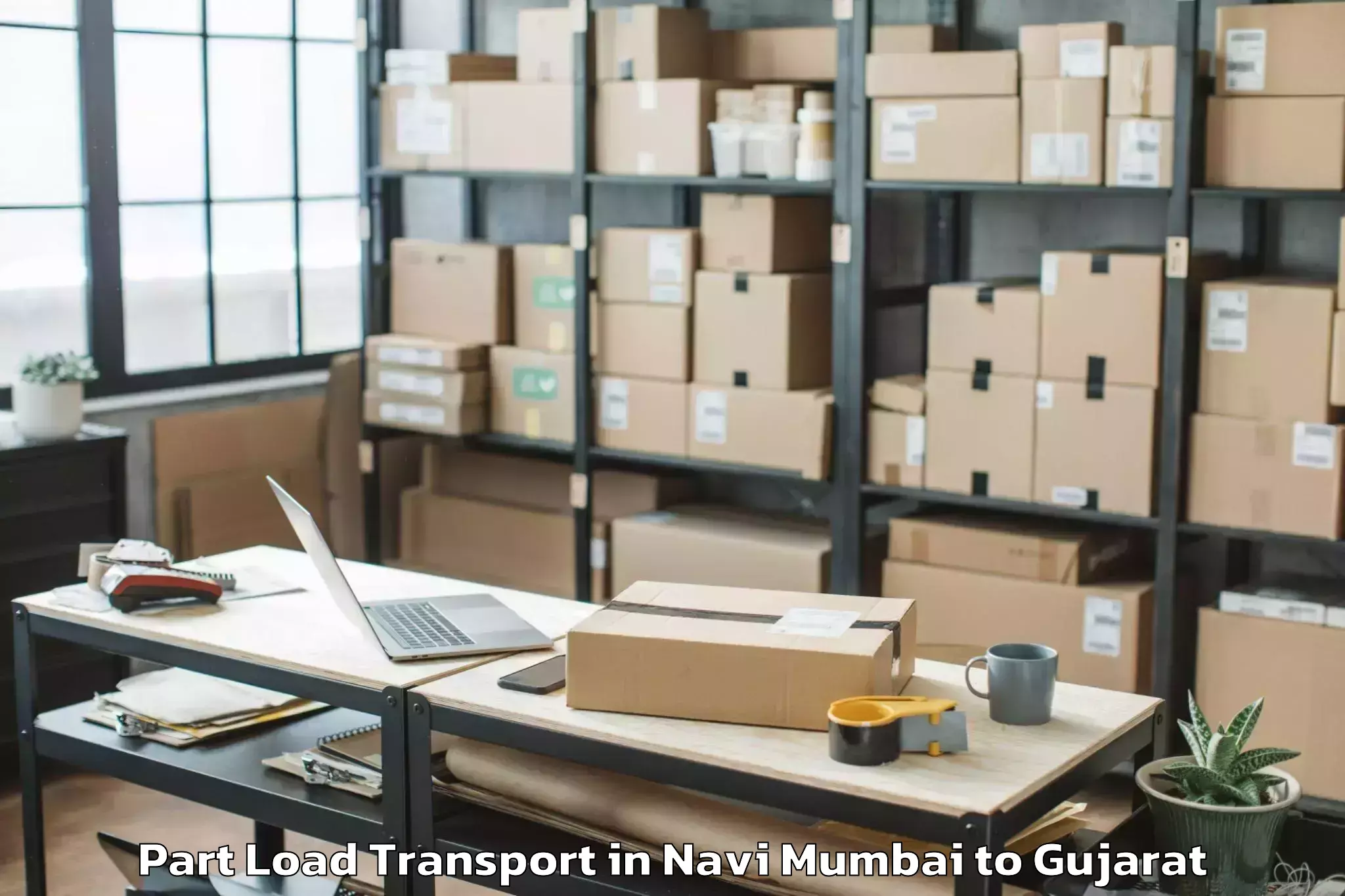 Affordable Navi Mumbai to Ganpat University Mehsana Part Load Transport